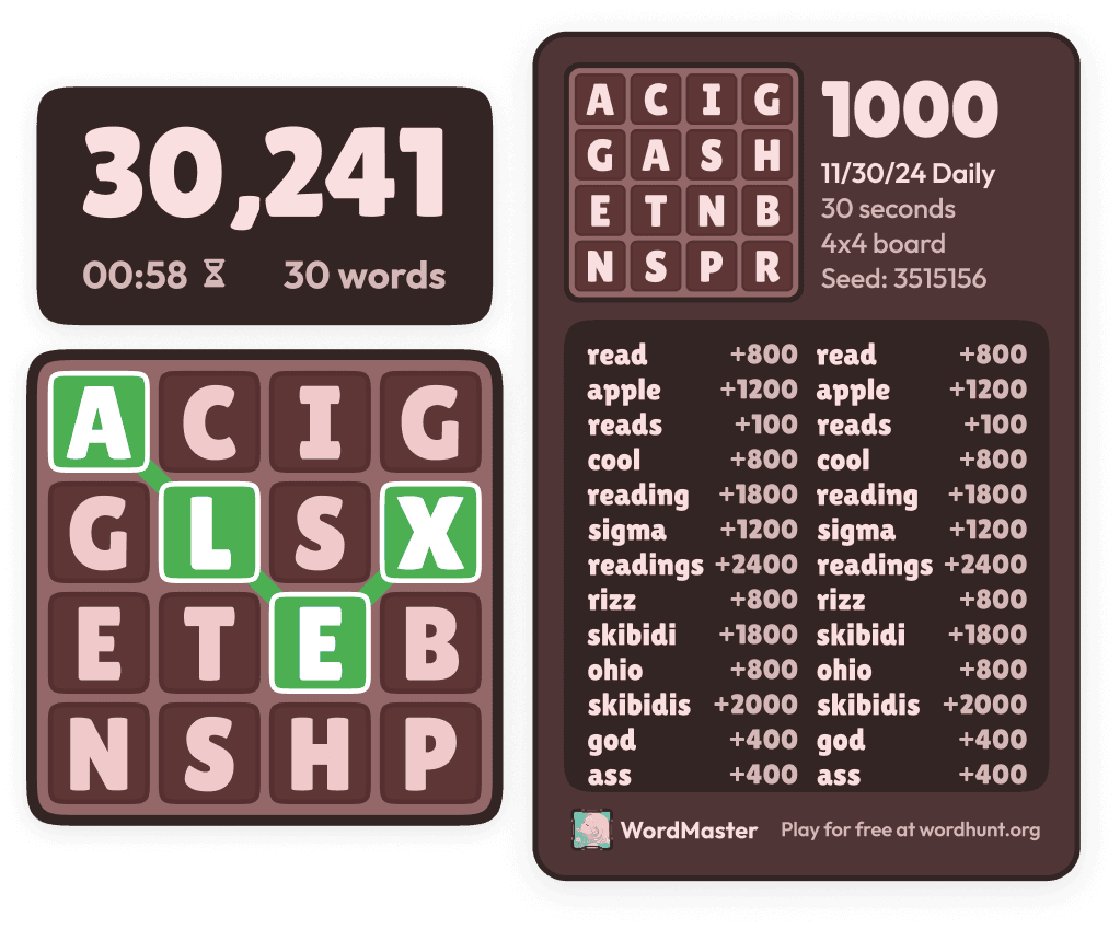 WordHunt game screenshot